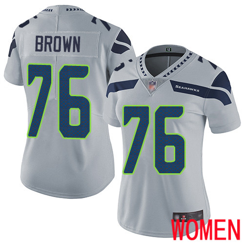 Seattle Seahawks Limited Grey Women Duane Brown Alternate Jersey NFL Football #76 Vapor Untouchable->seattle seahawks->NFL Jersey